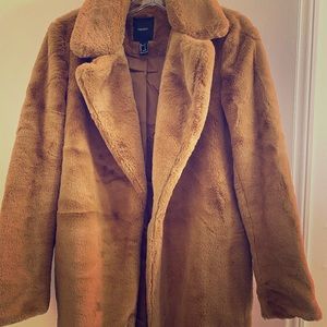 COPY - Soft fur coat, never worn, about shin length.